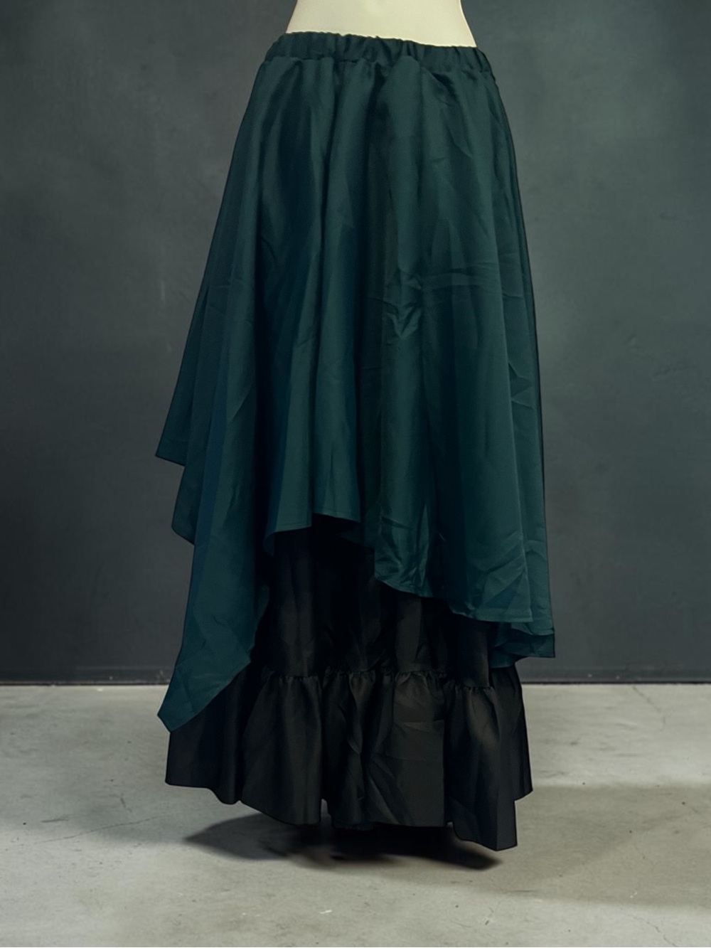 Women’s Dark Teal Layered High-Low Skirt | Size M | NWOT